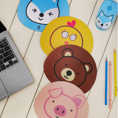 

FD E680 24G Wireless Mouse Super Cute Cartoon Style ABS Silent Clicks Ergonomic Mute Mice With Mouse Mat Low Power Consumption Br