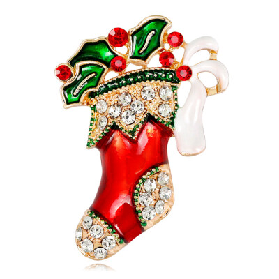 

New Christmas Brooch Rhinestone Christmas Tree Elk Snowman Santa Claus Enamel Brooch