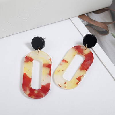 

2019 Trendy Korean Design Geometric Earrings Square Rectangle Acetic Acid Resin Acrylic Earrings For Women Fashion Pendientes