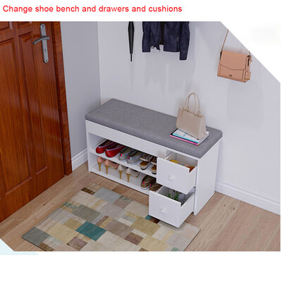 

Siaonvr 2-Tier Shoes Bench Entryway Storage Shoe Rack Storage Stool With Two Drawers