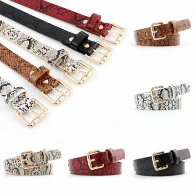 

Fashion Men Women&39s Jean Belt Leather Snake Print Belt Pin Buckle Waist Belts