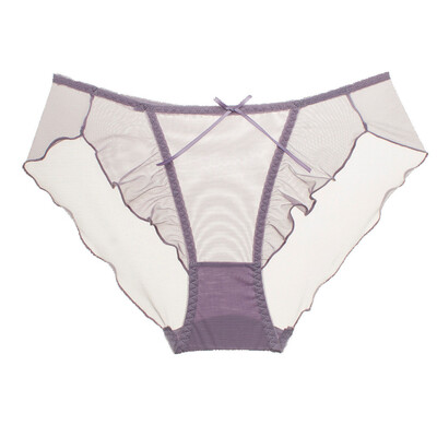 

Toponeto Imprinted Sexy Transparent Mesh Lotus Edge Sexy Mid-low Waist Ladies Underwear