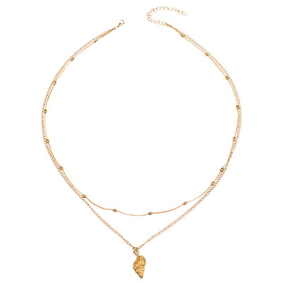 

Tiny Initial Cute 2019 Summer Beads starfish conch Shell Necklaces & Pendant Charm For Women Gold Jewelry with chain