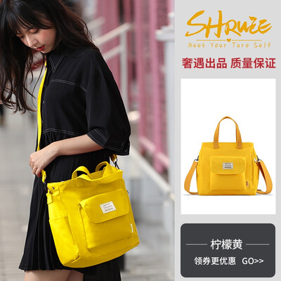 

Black canvas bag ladies slanting INSS shoulder Japanese students Korean version of large capacity literature&art 100-fold canv