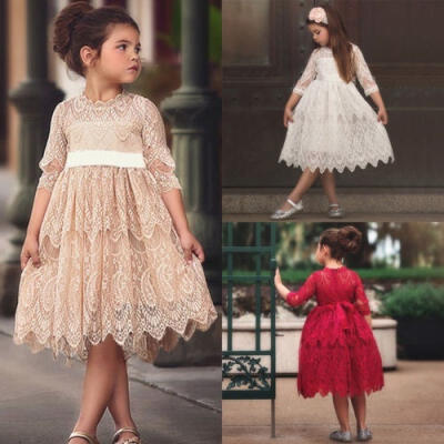 

Girls Flower Princess Sleeveless Formal Party Pageant Wedding Bridesmaid Dresses