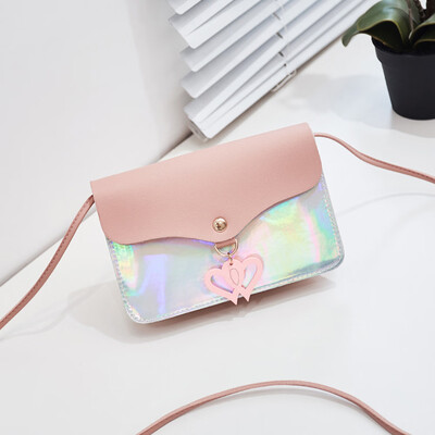 

Women Small Square Bag Fashion Shoulder Bag Love Heart Ornaments Oblique Bags Mobile Phone Packet