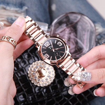 

Rose gold ultra-thin trend fashion business steel belt waterproof quartz womens watch sales