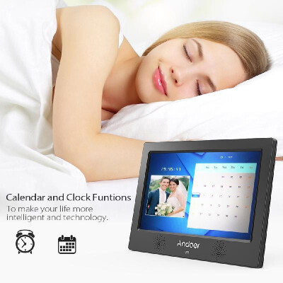 

Andoer 101 Inch Digital Photo Picture Frame 1024600 Resolution TFT-LED Screen Support CalendarClockAlarm ClockPhotoMusicVid