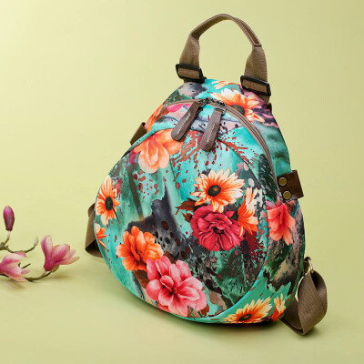 

Tailored Fashion Women Retro Printing Flower Backpacks Travel Bags School Package