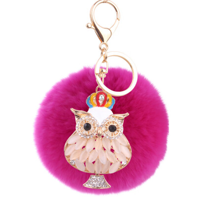 

Rex rabbit hair owl bag plush hair ball mobile phone pendant small gift jewelry