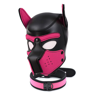 

New Fashion Dog HeadMask Christmas Role Play Puppy Cosplay Full Head with Ears Nightclub Performances Party 10 Color