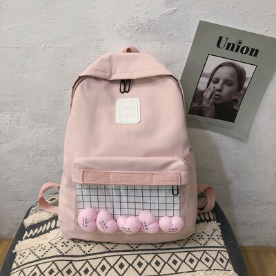 

Ins schoolbag female Korean version of high school students campus simple Baitamori Department of ancient cute backpack shoulder b