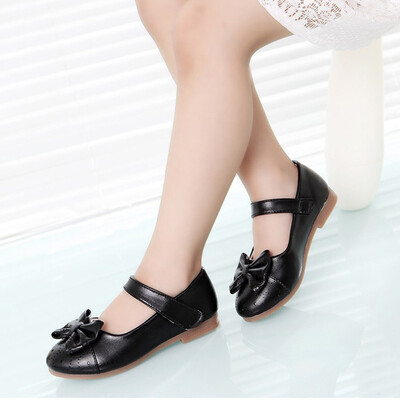

Children Infant Kids Girls Solid Bowknot Single Princess Casual Shoes