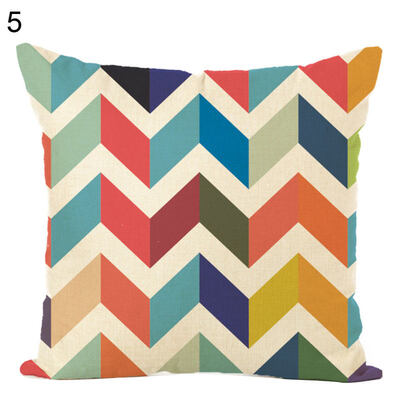 

Graphic Pattern Square Linen Throw Pillow Case Cushion Cover Sofa Bed Car Decor