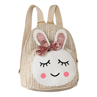 

Tailored Children Kids Fashion Girls Rabbit Straw Shoulder Handbag Backpack Casual Bags