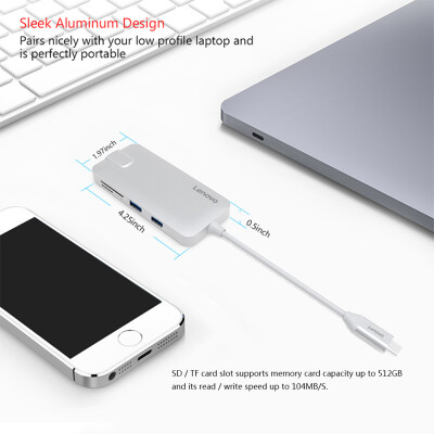 

Lenovo USB C Hub USB C to Gigabit Ethernet RJ-45 Adapter Type-C to 4K HD Adapter USB 30 20 Converters Cable SD TF Card Reade