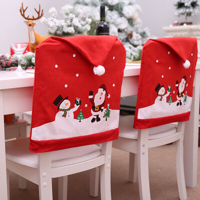 

Christmas Decoration Table Red Christmas Hat Decor Dinner Chair Cover Clause