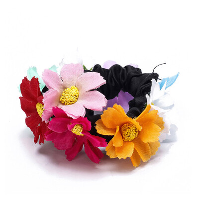

Fashion Flower Daisy Floral Bun Head Knot Garland Bracelet Hair Top Scrunchie Band Bridal