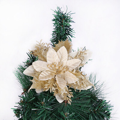

2PC New Fashion Christmas Gold Red Glitter Hollow Leaves Flowers DIY Accessories