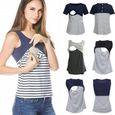 

Woman Breastfeeding Loose Short Sleeve Maternity Clothes Nursing Top T-shirt