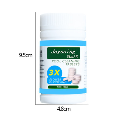 

100 Tablets Pool Cleaning Effervescent Chlorine Tablet Practical Durable Multi-funcrional Disinfectant Cleaning Tablet Cage Tool