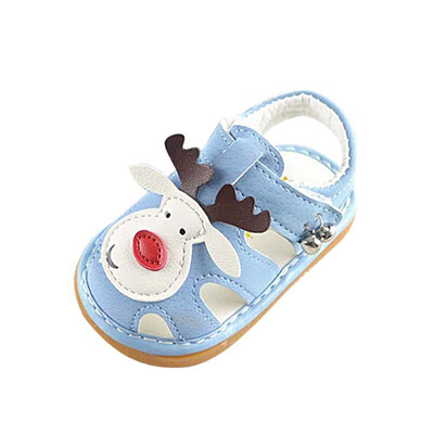 

Summer Baby Girl Cute Leather Crib Shoes Toddler Baby New Cartoon Boys Girls Sandals With Sound Soft-Soled Baby Shoe Sandals
