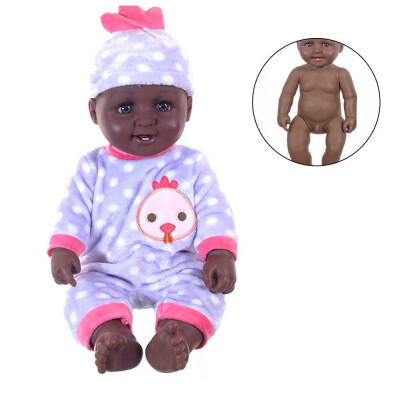 

Tailored 50cm Lifelike Reborn Vinyl Baby Doll African Boy Doll With Rompers Hat Suit OR