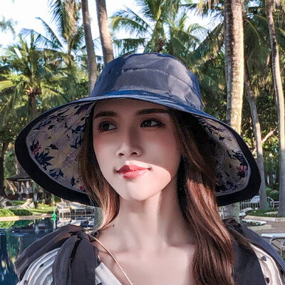 

Hat Female Summer Outing Hat Corner Sunshade Sunscreen Foldable Sunhat Summer Seaside Size Zipper Cap