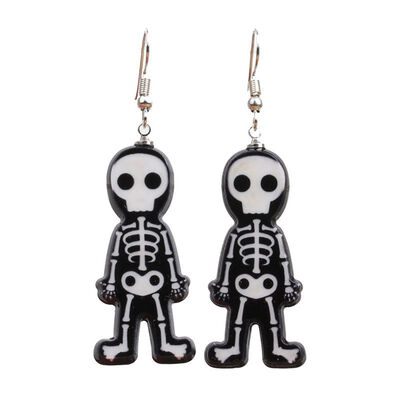 

Women New Style Vintage Personality Halloween Party Human Skeleton Shape Acrylic Dangle Earrings