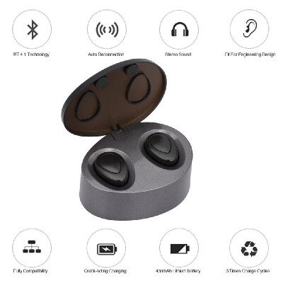 

K2-HD TWS True Wireless BT Headphones In-ear Stereo Sport Headset Music Earphone Hands-free w Microphone Storage Charging Box