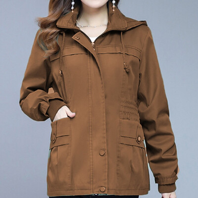 

〖Follure〗Womens Winter Fashion Solid Color Long-Sleeved Windshield Coat Cardigan
