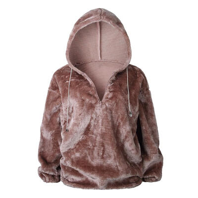 

Winter Women Long Sleeve Loose Coat Fleece Hoodies Outerwear Pullover Tops