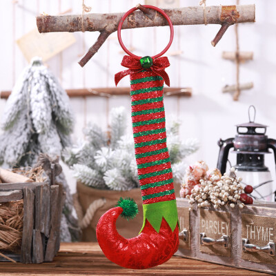 

Gobestart Striped Elf Boots Christmas Pendant Xmas Tree Door Hanging Decoration Ornament