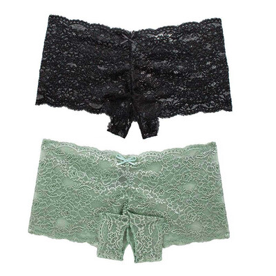 

Toponeto 2PC Sexy Women Lace Lingerie Plus Size Underwear Open Crotch Bowknot Underwear