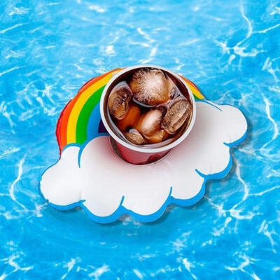 

Cute Inflatable Swim Floats Cup Holder Summer Pool Beverage Boat Drink Holder