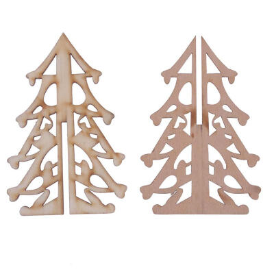 

2pcs Christmas Tree Wood Chip Ornaments Xmas Hanging Pendant Decor