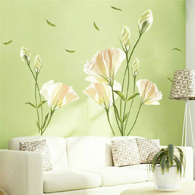 

Removable Lily Flower Home Living Room Mural Decor Art Decal DIY Wall Sticker