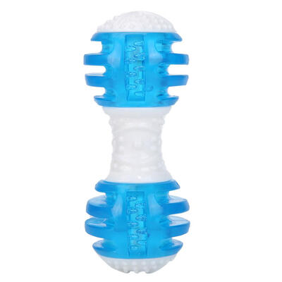 

Pet TPR Rubber Barbell Shape Squeak Toy Dogs Bite Molar Cleaning Tooth Toys