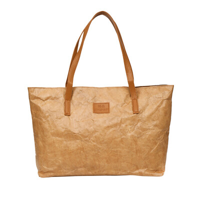 

Tailored Vintage Women kraftpaper Pure Color Water Repellent Travel Shoulder Bag Handbag
