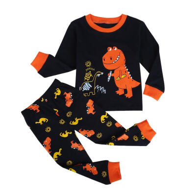 

2pcs Boy Cute Dinosaur Print Long Sleeve T-shirt Pants Children Clothes Set