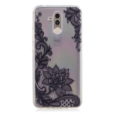 

Black Flower Painting Phone Case for Huawei Mate 20 Lite