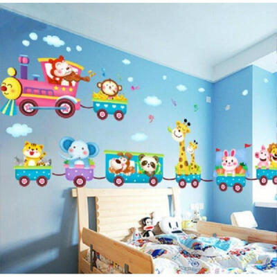

Animals Train Wall Stickers Decor Baby Room Fun Decor Removable Vinyl UK