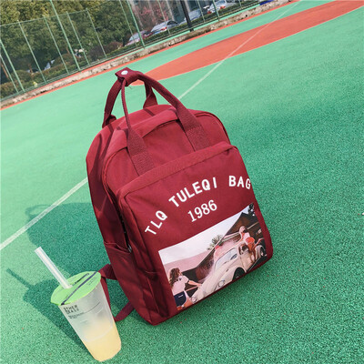 

bf wind ancient sense girl bag Korean version of simple high school students shoulder bag campus Sen Department of large-capacity