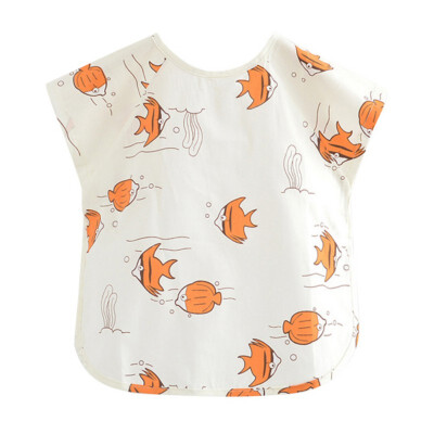 

Fashion Childrens Waterproof Saliva Eating Bib Baby Clothes Anti-wear Wash Easy Clean Summer Fish Print Clothes