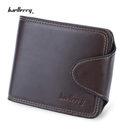 

Baellerry Thread Solid Color Men Horizontal Cash Coin Photo Card Wallet