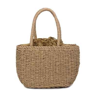 

Tailored Womens Fashion Straw Woven Bag Solid Color Handbag Casual Wild Handbag
