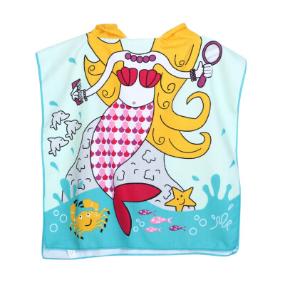 

Fish Pattern Children Beach Towel Cartoon Hooded Boys Girl Baby Bath Towel