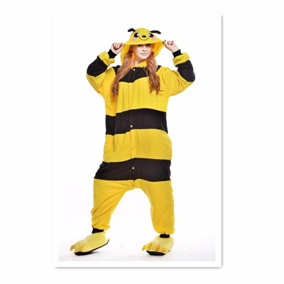 

Yellow bee unisex adult animal pajamas cartoon pajamas flannel pajamas ladies winter pajamas