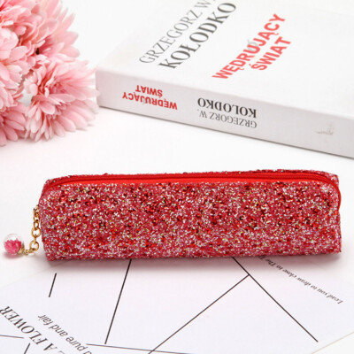 

Toponeto Pencil Case Sparkly Glitter Sequins Cosmetic Bag Zipper Handbag Pen Pouch Box