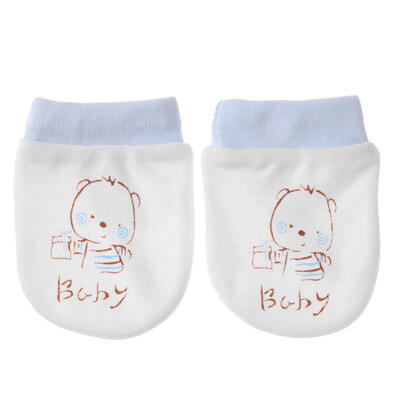 

Pure Cotton Gloves Newborn Baby Cartoon Face Anti Grasping Breathable Glove